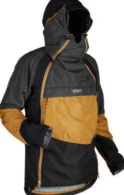 Waterproof Jackets-Paramo Mens Velez Evolution Hybrid Smock - Cumin-Steel-Black