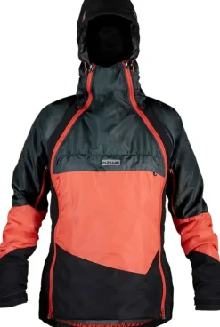 Waterproof Jackets-Paramo Womens Velez Evolution Hybrid Smock - Hot Coral-Dark Steel-Black