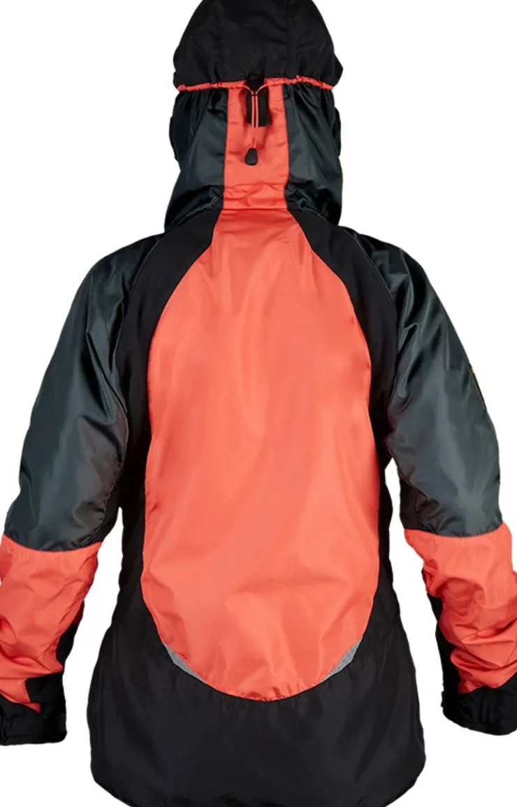 Waterproof Jackets-Paramo Womens Velez Evolution Hybrid Smock - Hot Coral-Dark Steel-Black