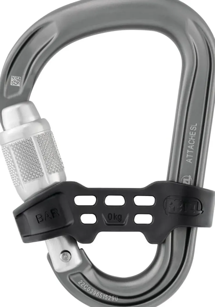 Carabiners & Quickdraws-Petzl Attache Bar Carabiner - Gray