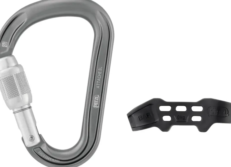 Carabiners & Quickdraws-Petzl Attache Bar Carabiner - Gray