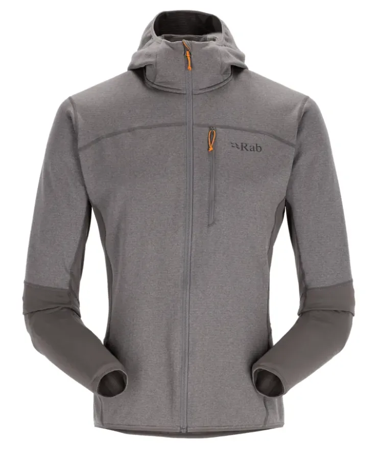 Fleece & Mid Layer-Rab Mens Ascendor Hoody - Graphene