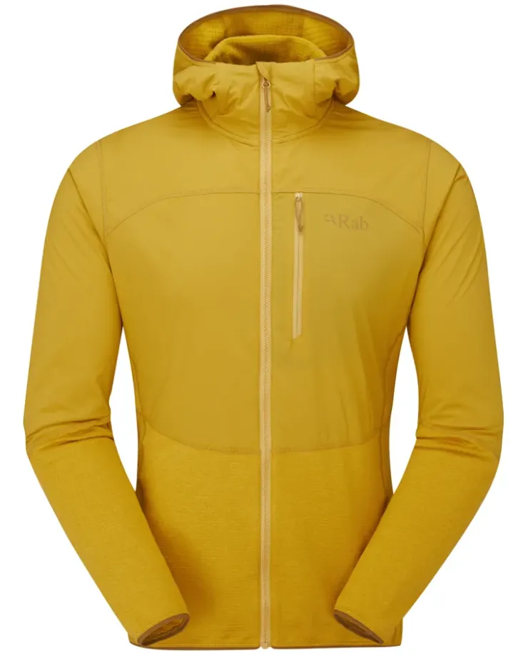 Fleece & Mid Layer-Rab Mens Ascendor Summit Hoody FZ - Sahara
