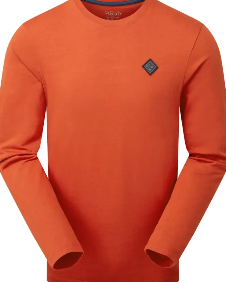 T-Shirts & Baselayers-Rab Mens Basecamp Logo Badge LS Tee - Red Clay