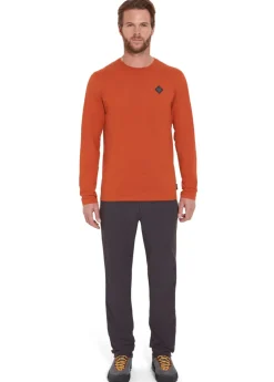 T-Shirts & Baselayers-Rab Mens Basecamp Logo Badge LS Tee - Red Clay