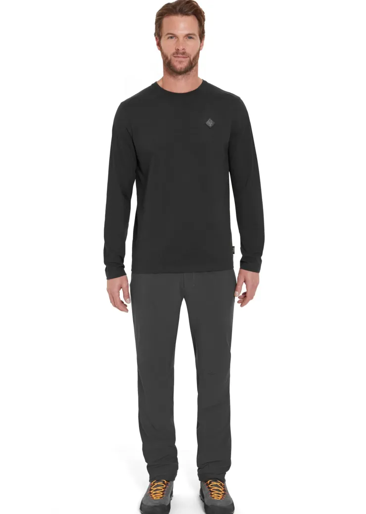 T-Shirts & Baselayers-Rab Mens Basecamp Logo Badge LS Tee - Beluga