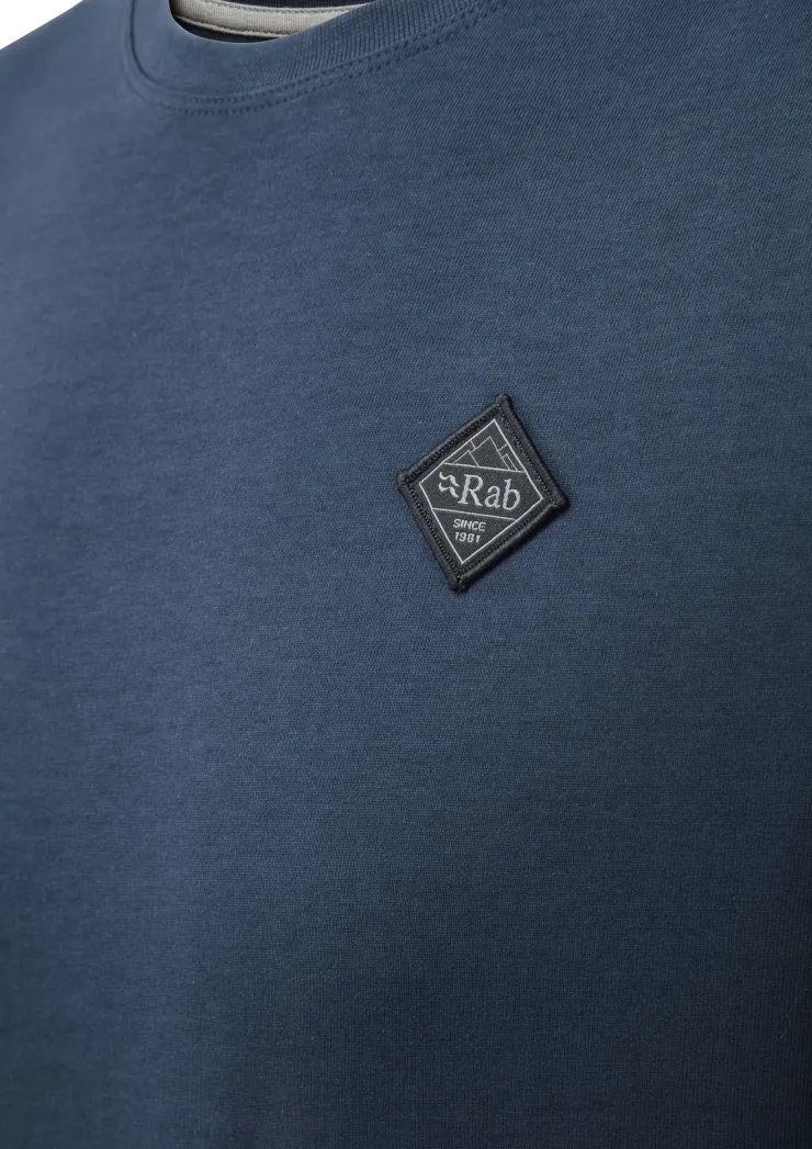 T-Shirts & Baselayers-Rab Mens Basecamp Logo Badge LS Tee - Tempest Blue