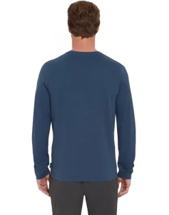 T-Shirts & Baselayers-Rab Mens Basecamp Logo Badge LS Tee - Tempest Blue