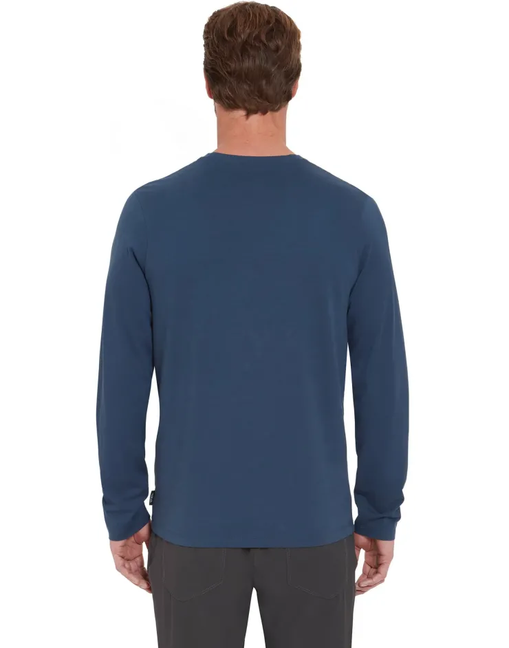 T-Shirts & Baselayers-Rab Mens Basecamp Logo Badge LS Tee - Tempest Blue