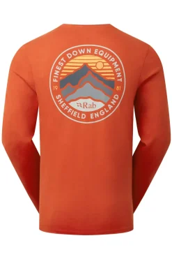 T-Shirts & Baselayers-Rab Mens Basecamp 3 Peaks LS Tee - Red Clay