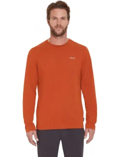 T-Shirts & Baselayers-Rab Mens Basecamp 3 Peaks LS Tee - Red Clay