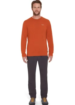 T-Shirts & Baselayers-Rab Mens Basecamp 3 Peaks LS Tee - Red Clay