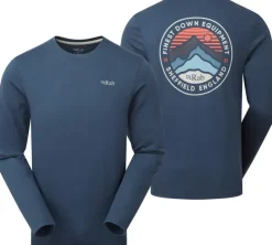 T-Shirts & Baselayers-Rab Mens Basecamp 3 Peaks LS Tee - Tempest Blue