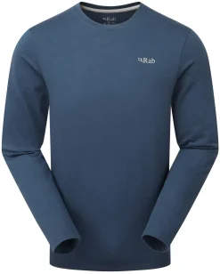 T-Shirts & Baselayers-Rab Mens Basecamp 3 Peaks LS Tee - Tempest Blue