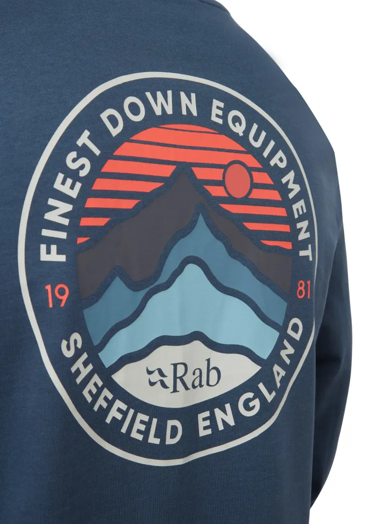 T-Shirts & Baselayers-Rab Mens Basecamp 3 Peaks LS Tee - Tempest Blue