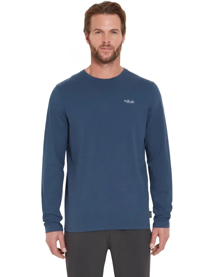 T-Shirts & Baselayers-Rab Mens Basecamp 3 Peaks LS Tee - Tempest Blue