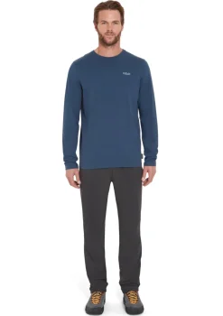 T-Shirts & Baselayers-Rab Mens Basecamp 3 Peaks LS Tee - Tempest Blue