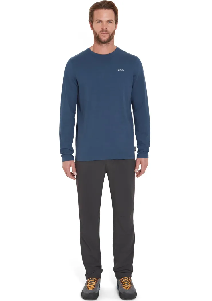 T-Shirts & Baselayers-Rab Mens Basecamp 3 Peaks LS Tee - Tempest Blue