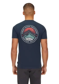 T-Shirts & Baselayers-Rab Mens Basecamp 3 Peak Tee - Tempest Blue
