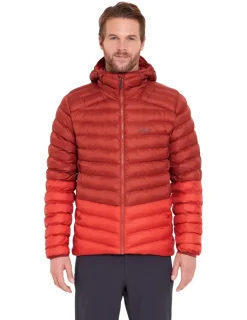 Insulated Jackets-Rab Mens Cirrus Alpine Jacket - Tuscan Red-Dark Horizon