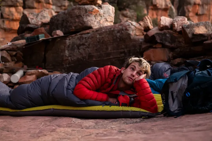 Insulated Jackets-Rab Mens Cirrus Alpine Jacket - Tuscan Red-Dark Horizon