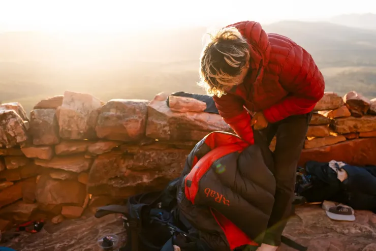 Insulated Jackets-Rab Mens Cirrus Alpine Jacket - Tuscan Red-Dark Horizon