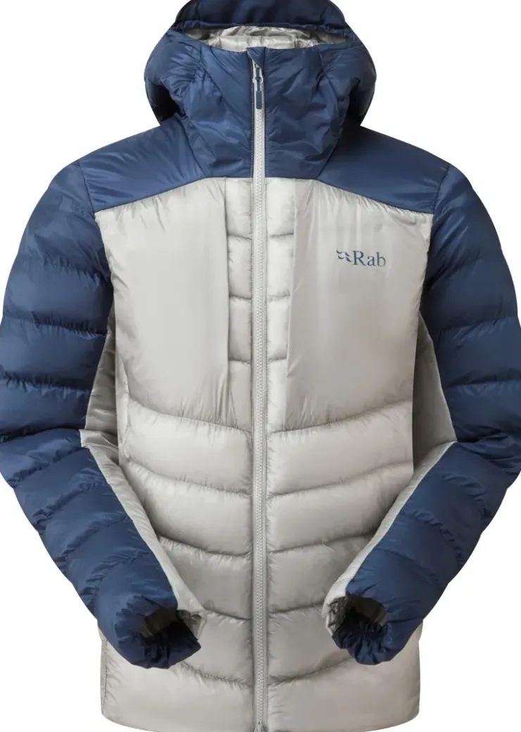 Insulated Jackets-Rab Mens Cirrus Ultra Hoody - Tempest Blue-Light Zinc