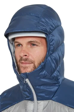 Insulated Jackets-Rab Mens Cirrus Ultra Hoody - Tempest Blue-Light Zinc