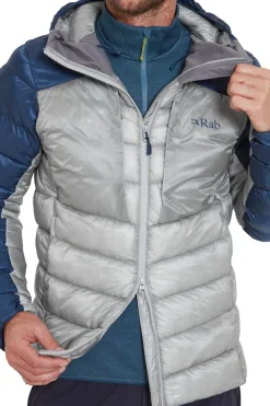 Insulated Jackets-Rab Mens Cirrus Ultra Hoody - Tempest Blue-Light Zinc