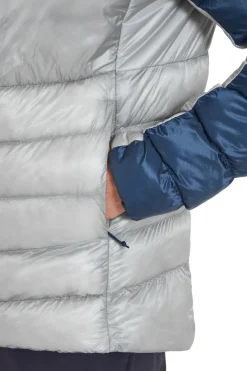 Insulated Jackets-Rab Mens Cirrus Ultra Hoody - Tempest Blue-Light Zinc