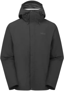 Waterproof Jackets-Rab Mens Downpour Jacket - Black