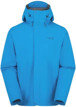 Waterproof Jackets-Rab Mens Downpour Jacket - Maya Blue