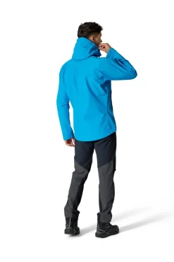 Waterproof Jackets-Rab Mens Downpour Jacket - Maya Blue