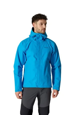 Waterproof Jackets-Rab Mens Downpour Jacket - Maya Blue