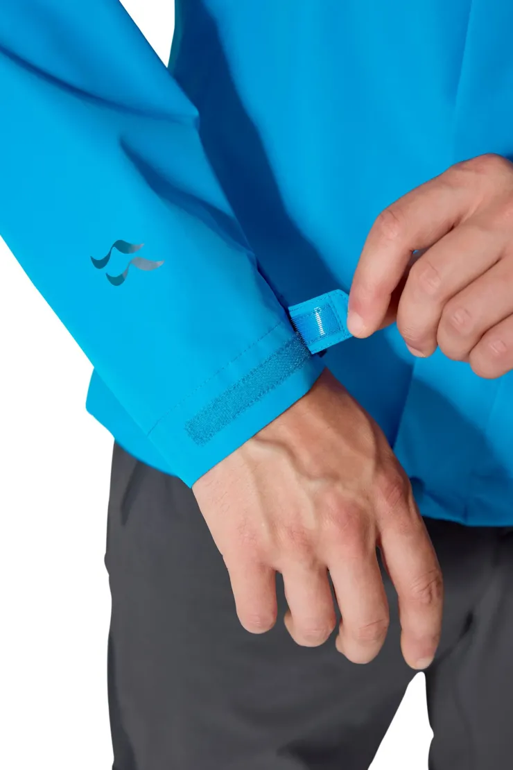 Waterproof Jackets-Rab Mens Downpour Jacket - Maya Blue
