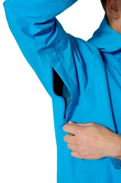 Waterproof Jackets-Rab Mens Downpour Jacket - Maya Blue