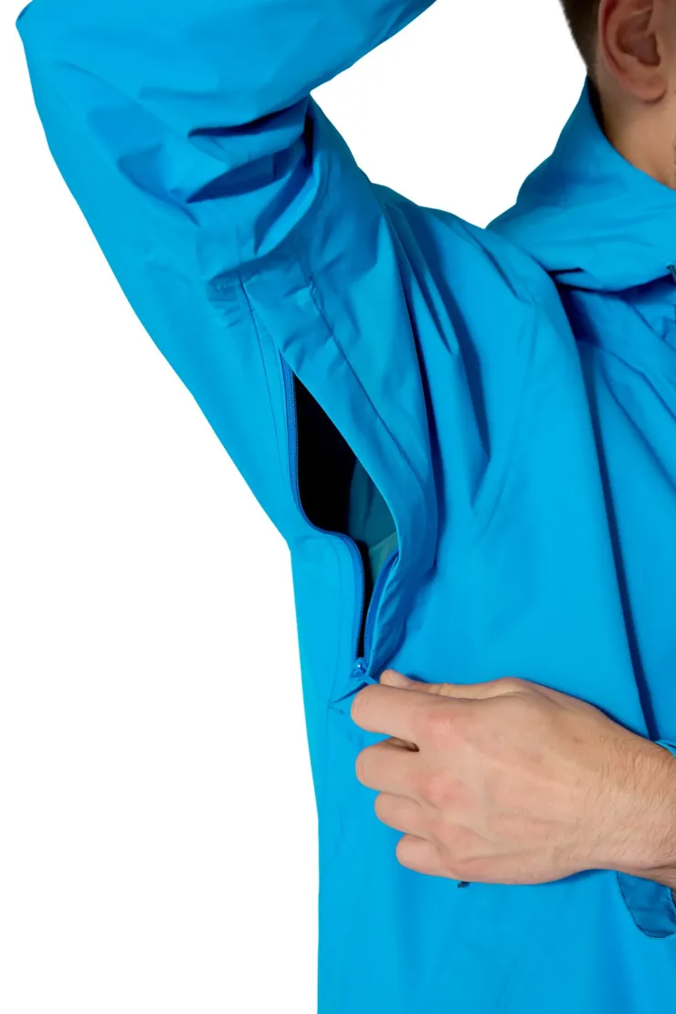 Waterproof Jackets-Rab Mens Downpour Jacket - Maya Blue