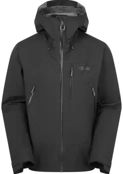 Waterproof Jackets-Rab Mens Downpour Mountain Jacket - Black