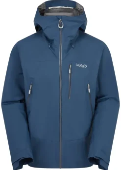 Waterproof Jackets-Rab Mens Downpour Mountain Jacket - Tempest Blue