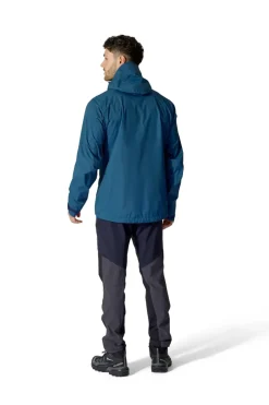 Waterproof Jackets-Rab Mens Downpour Mountain Jacket - Tempest Blue