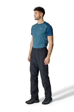 Waterproof Trousers-Rab Mens Downpour Pants - Black