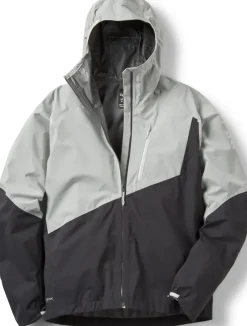 Waterproof Jackets-Rab Mens Downpour Trail Light Jacket - Light Zinc-Anthracite