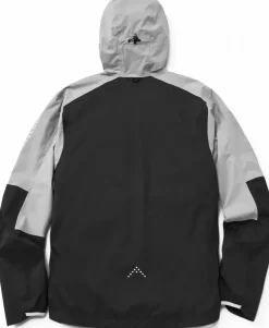 Waterproof Jackets-Rab Mens Downpour Trail Light Jacket - Light Zinc-Anthracite