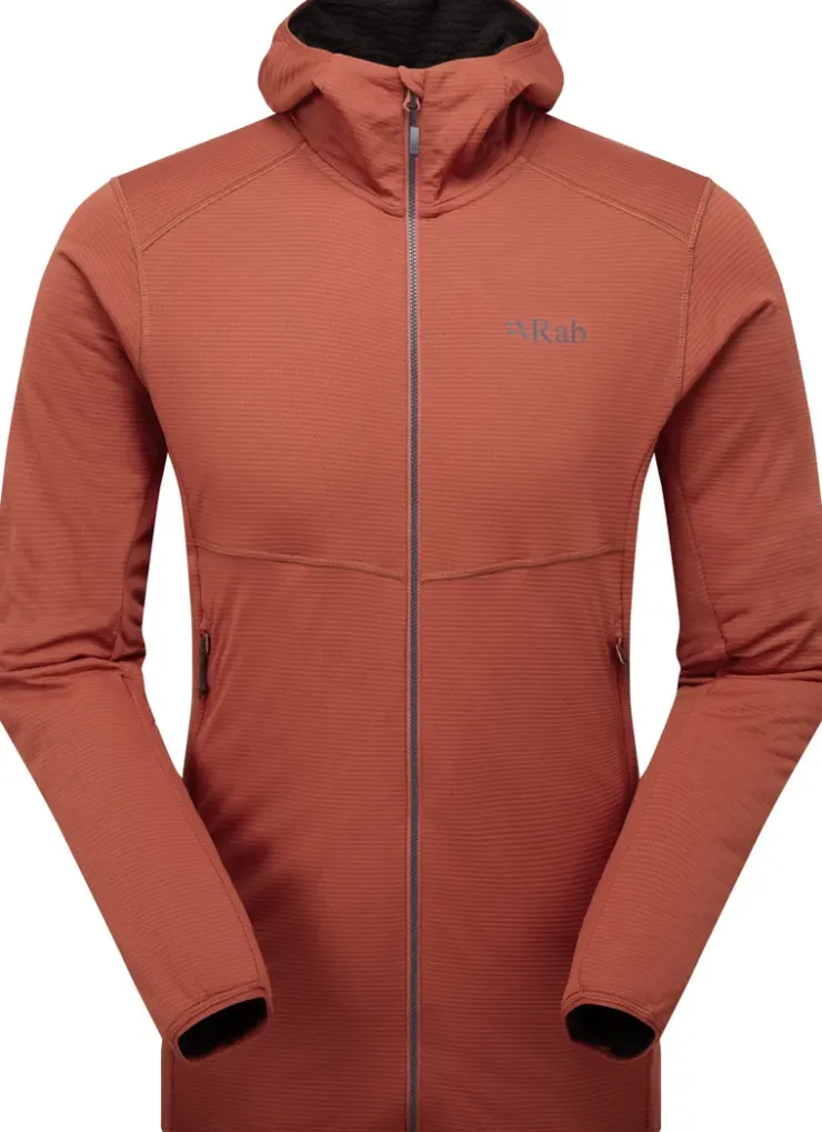 Fleece & Mid Layer-Rab Mens Evolute Hoody - Tuscan Red