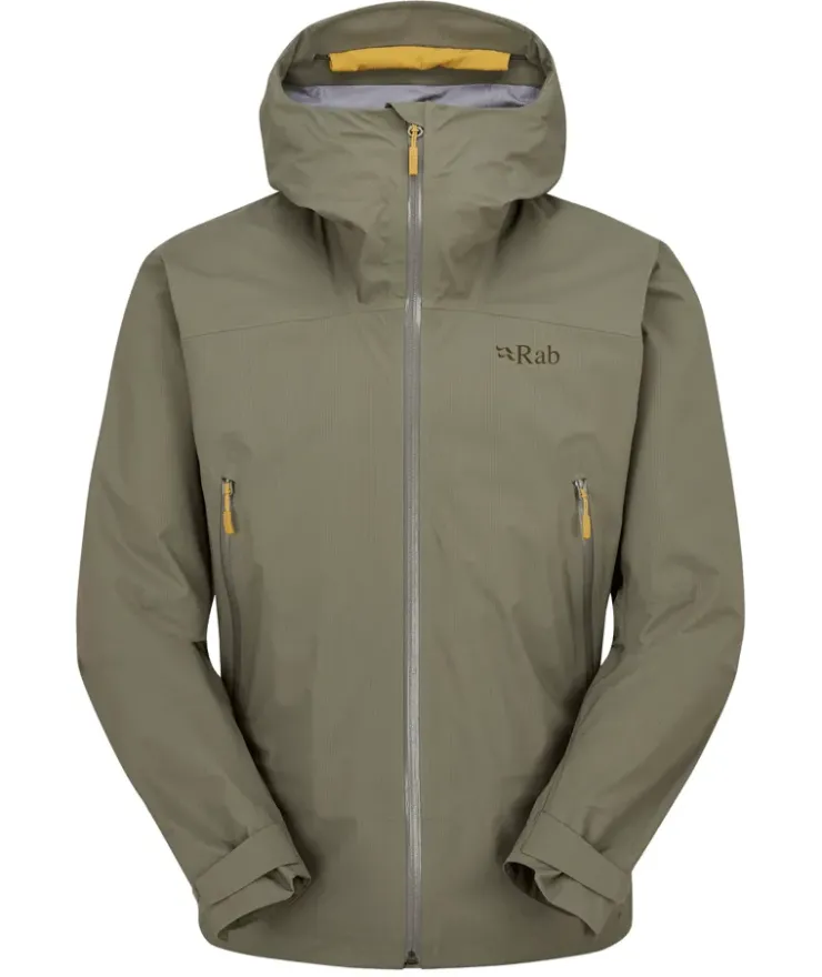Waterproof Jackets-Rab Mens Firewall Light Jacket - Light Khaki
