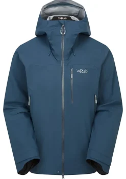 Waterproof Jackets-Rab Mens Firewall Mountain Jacket - Tempest Blue
