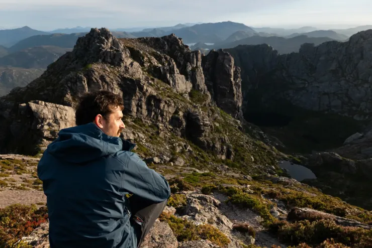 Waterproof Jackets-Rab Mens Firewall Mountain Jacket - Tempest Blue
