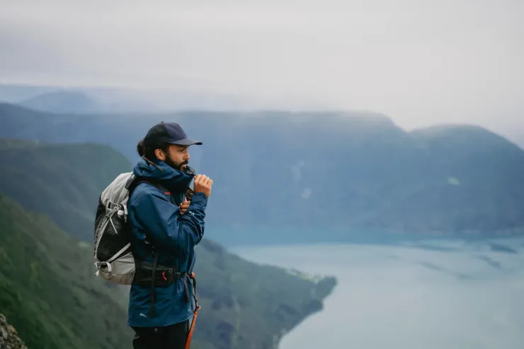 Waterproof Jackets-Rab Mens Firewall Mountain Jacket - Tempest Blue