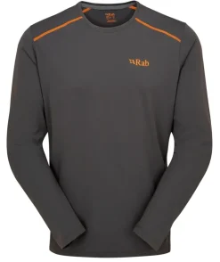 T-Shirts & Baselayers-Rab Mens Force Long Sleeved Tee - Graphene