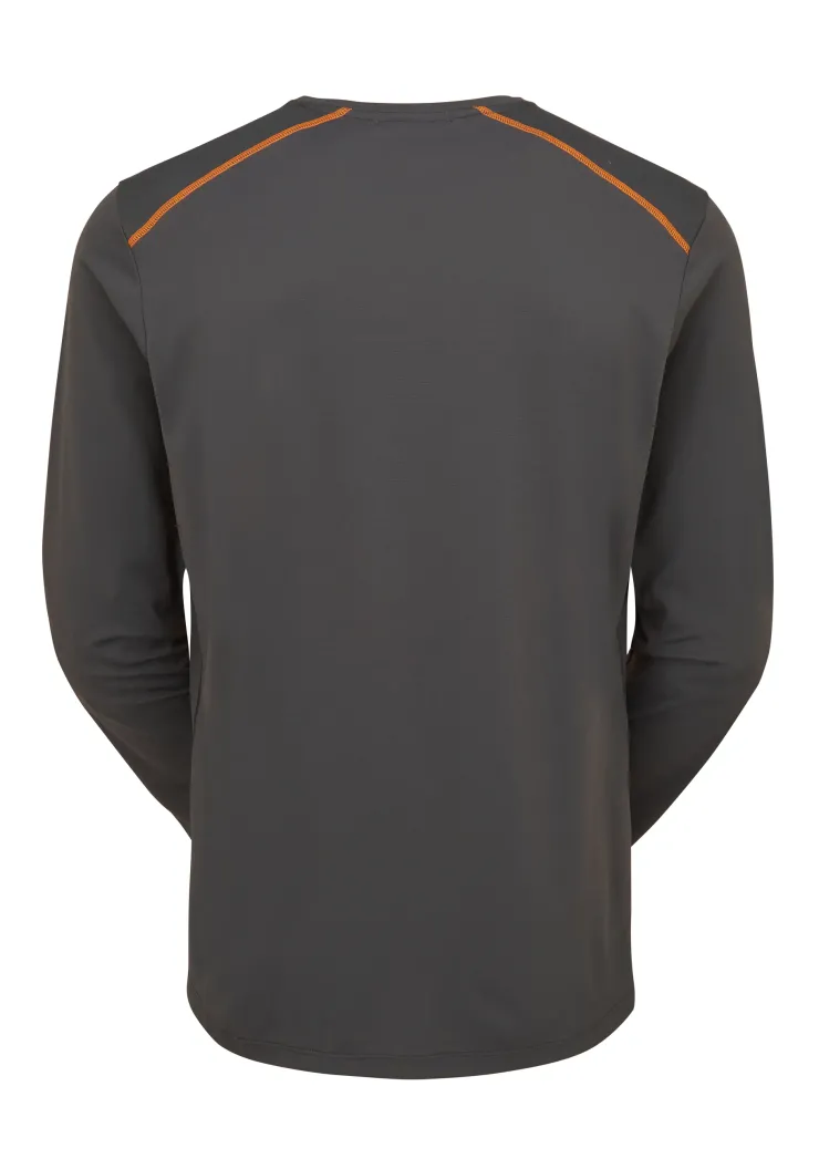 T-Shirts & Baselayers-Rab Mens Force Long Sleeved Tee - Graphene
